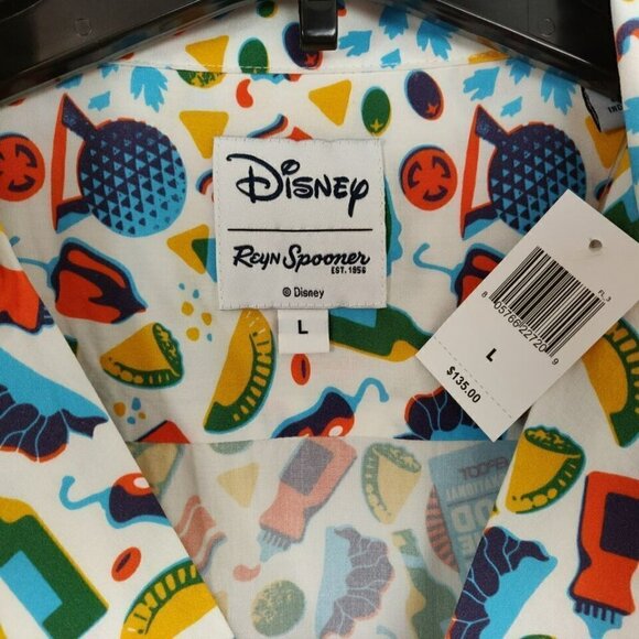 Disney Reyn Spooner Camp Shirt Large Epcot Food & Wine Festival Vacation NWT - Picture 3 of 9